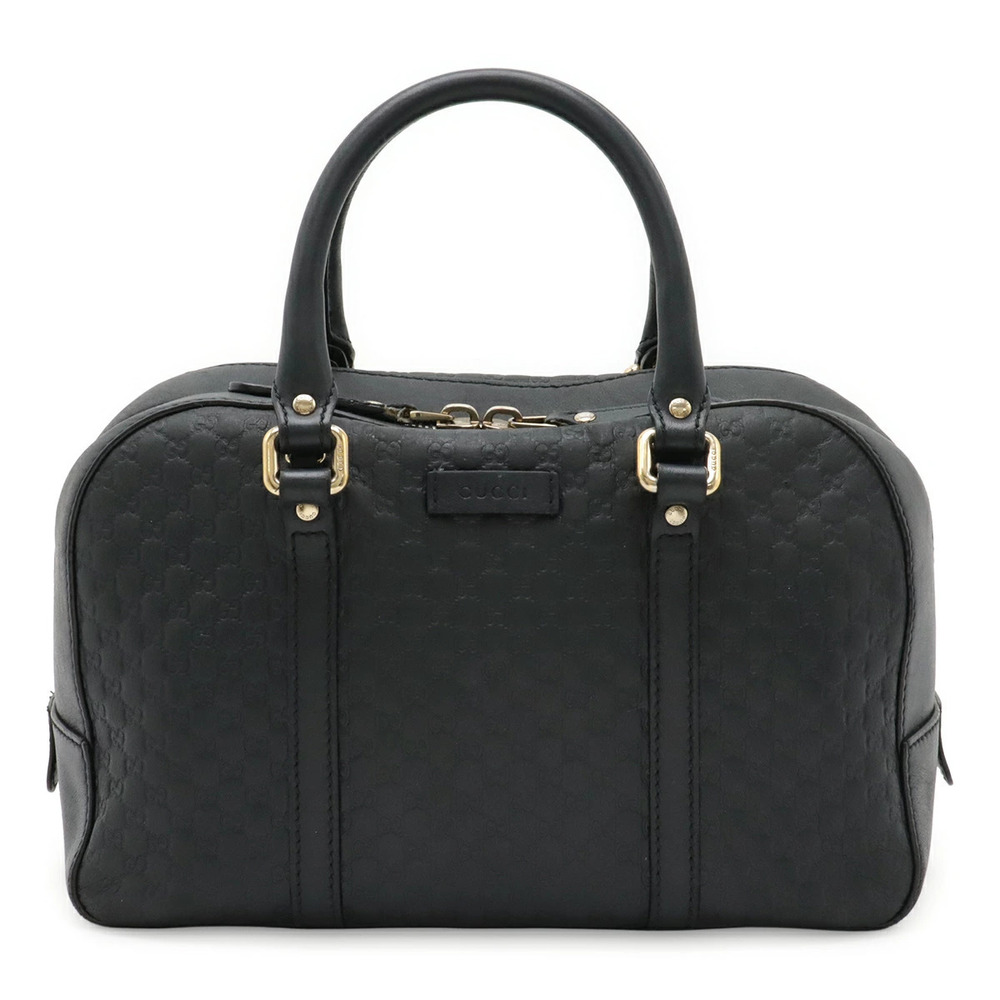 Gucci GG Microguccissima Handbag Leather Black